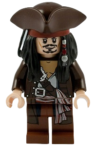 Lego, Minifigure, Pirates of the Caribbean, Captain Jack Sparrow with Tricorne, POC011