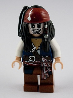 Lego, Minifigure, Pirates of the Caribbean, Captain Jack Sparrow Skeleton, POC012