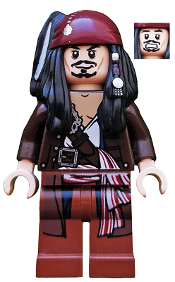 Lego, Minifigure, Pirates of the Caribbean, Captain Jack Sparrow with Jacket, POC034