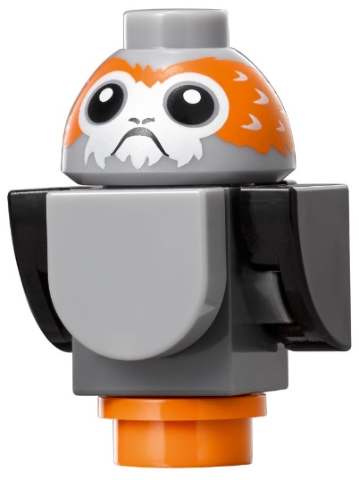 Lego, Minifigure. Star Wars, Porg, Star Wars with Black Wings and Tail, V-Shaped between Eyes - Brick Built, porg01a