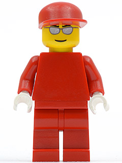 Lego, Minifigure, Racers, F1 Ferrari Engineer - without Torso Stickers, White Hands, RAC030a