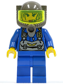 Lego, Minifigure, Rock Raiders, Jet - Trans-Neon Green Visor, RCK004