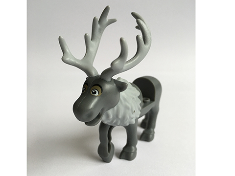 Lego, Minifigure, Animal, Reindeer, Frozen with Light Bluish Gray Antlers and Fur Around Neck Pattern (Sven), ANIMALSVEN