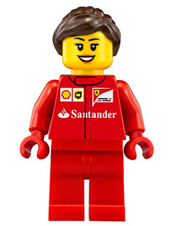 Lego, Minifigure, Speed Champions, Scuderia Ferrari Team Crew Member- Female, SC017