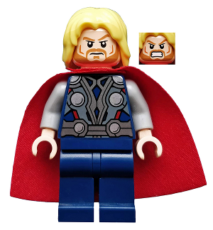 Lego, Minifigure, Super Heroes, Thor - Starched Fabric Cape, Dark Blue Legs, SH0018