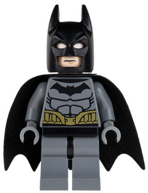 Lego, Minifigure, Batman II, Batman, Dark Bluish Gray Suit, Gold Belt, Dark Bluish Gray Hands, sh0089