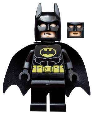 Lego, Minifigure, Super Heroes, Batman II, Batman, Black Suit with Yellow Belt and Crest (Type 2 Cowl), SH016a