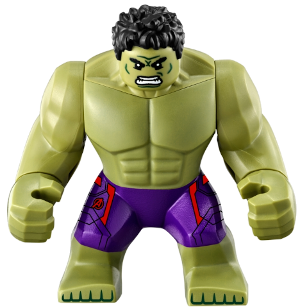 Lego, Minifigure, Super Heroes,Hulk - Giant, Dark Purple Pants with Avengers Logo, SH0173