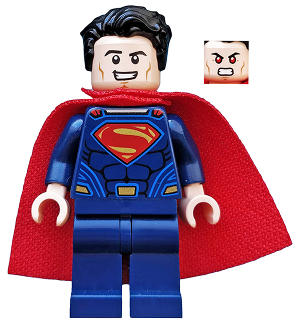 Lego, Minifigure, Super Heroes, Superman - Dark Blue Suit, Spongy Cape, Plain Legs, SH0219