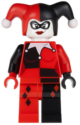 Lego, Minifigure, Super Heroes, Batman II, Harley Quinn, Black and Red Hands, SH024