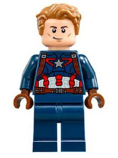 Lego, Minifigure, Super Heroes, Captain America - Dark Blue Suit, Reddish Brown Hands, Hair, Dark Brown Eyebrows, SH0264