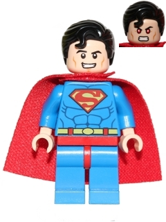 Lego, Minifigure, Justice League, Superman - Blue Suit, Spongy Cape, Hair with Front Curl, Open Mouth / Red Eyes, SH0300