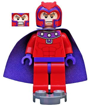 Lego, Minifigure, Super Heroes, X-Men, Magneto, Red Outfit, SH031