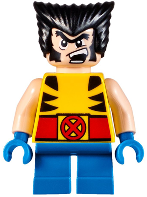 Lego, Minifigure, Marvel, X-Men, Wolverine - Hair, Short Legs, SH0364