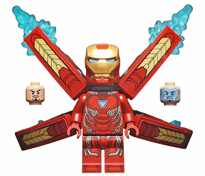 Lego, Minifigure, Marvel, Avengers Infinity War, Iron Man - Mark 50 Armor, Small Helmet Visor, Wings with Stickers, SH0497as
