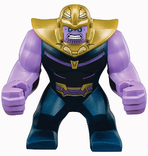 Lego, Minifigure, Marvel, Avengers Infinity War, Thanos - Large Figure, Medium Lavender Arms Plain, Dark Blue Outfit, Pearl Gold Helmet, SH0504