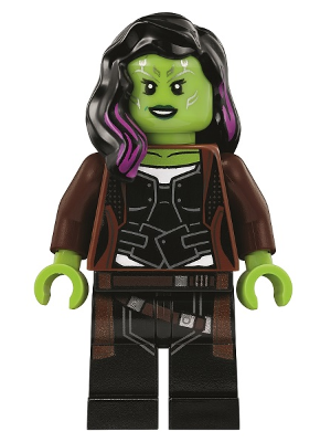 Lego, Minifigure, Super Heroes, Avengers Infinity War, Gamora, Long Reddish Brown Coat, SH0506