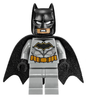 Lego, Minifigure, Super Heroes, Batman, Medium Nougat Face, Light Bluish Gray Suit, SH0531