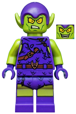 Lego, Minifigure, Spider-man, Green Goblin - Lime Skin, Dark Purple Outfit, SH0545