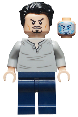 Lego, Minifigure, Super Heroes, Tony Stark - Open Neck Shirt, SH0666