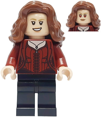 Lego Minifigure, Super Heroes, The Infinity Saga, The Scarlet Witch (Wanda Maximoff) - Plain Legs, Reddish Brown Hair, SH0732