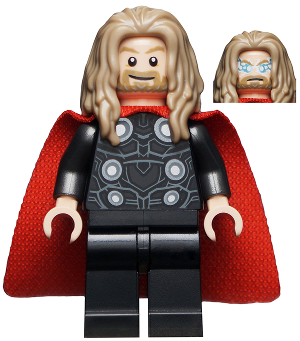 Lego Minifigure, Super Heroes, The Infinity Saga, Thor - Long Dark Tan Hair, SH0734