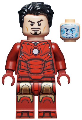 Lego, Minifigure, Super Heroes, The Infinity Saga, Iron Man - Mark 3 Armor, Hair, SH0739