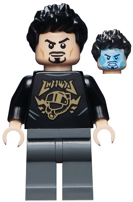 Lego, Minifigure, Super Heroes, Iron Man 3, Tony Stark - Black Shirt with Gold Helmet, sh0747