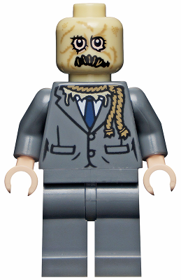 Lego, Minifigure, Super Heroes, The Dark knight Trilogy, Scarecrow - No Hat, Dark Bluish Gray Suit, sh0780