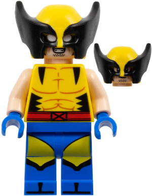Lego, Minifigure, X-Men, Wolverine - Yellow and Black Mask, Blue Hands, SH0939