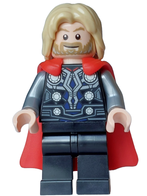 Lego, Minifigure, Marvel, Avengers Infinity Saga, Thor - Flexible Rubber Cape, Black Legs, Tousled Hair SH0972