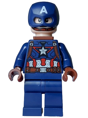 Lego, Minifigure, Marvel, Avengers Infinity Saga, Mantis, Captain America - Dark Blue Suit with Reddish Brown Belt and Harness, Reddish Brown Hands, Helmet, Neck Bracket, SH0973