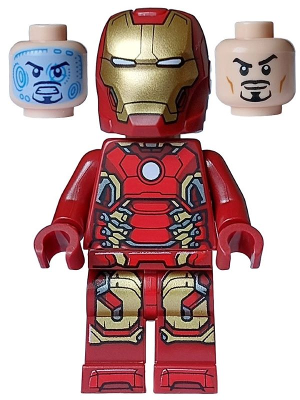 Lego, Minifigure, Marvel, Avengers Infinity Saga, Iron Man - Mark 43 Armor, Light Nougat Head, SH0974