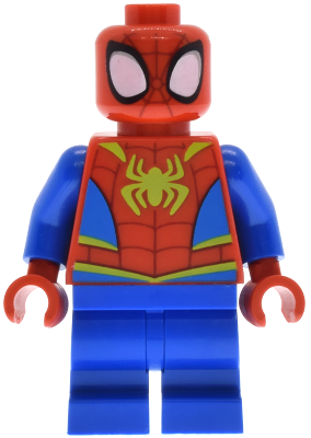 Lego, Minifigure, Super Heroes, Spider-Man (Peter 'Spidey' Parker) - Medium Legs, Lime Spider Logo, sh1033