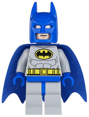 Lego, Minifigure, Super Heroes, Batman II, Batman - Light Bluish Gray Suit with Yellow Belt and Crest, Blue Mask and Cape, SH111