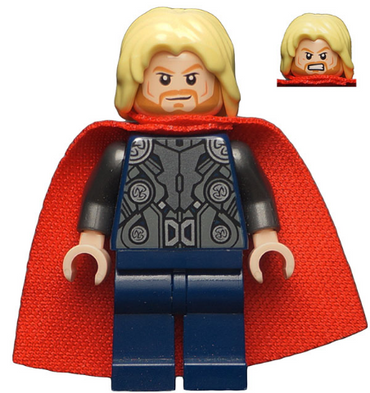 Lego, Minifigure, Super Heroes, Thor, Spongy Cape, Dark Blue Legs, SH0170