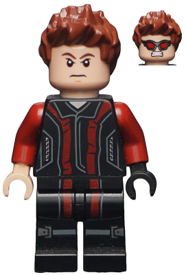 Lego, Minifigure, Avengers, Age of Ultron, Hawkeye, Black and Dark Red Suit, Reddish Brown Spiked Hair, SH172