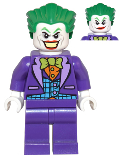 Lego, Minifigure, Super Heroes, Batman II, The Joker, Medium Azure Vest, Lime Bow Tie, Large Smile / Smirk, SH206