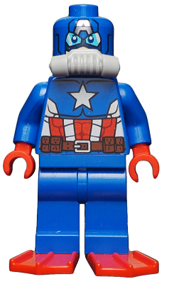 Lego, Minifigure, Super Heroes, Avengers, Scuba Captain America, SH214