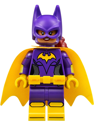 Lego, Minifigure, Super Heroes, The LEGO Batman Movie, Batgirl - Minifigure, Dark Purple Suit, Yellow Cape, Open Mouth Smile / Concerned, SH305