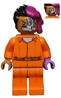 Lego, Minifigure, Super Heroes, The LEGO Batman Movie, Two-Face, Orange Prison Jumpsuit, SH345