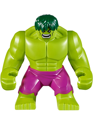 Lego, Minifigure, Marvel, Hulk with Dark Green Hair and Magenta Pants, SH371