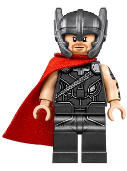 Lego, Minifigure, Super Heroes, Thor Ragnarok, Thor, Red Cape, Helmet, SH409