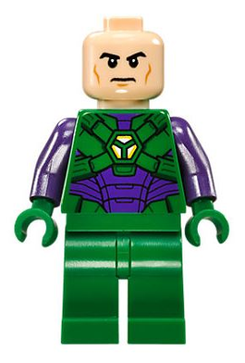 LEGO, Minifigure, Super Heros, Justice League, Lex Luthor, Green and Dark Purple Light Armor, SH459