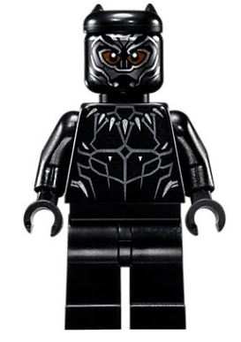 Lego, Minifigure, Super Heroes, Black Panther, Claw Necklace, Reddish Brown Eyes, SH466