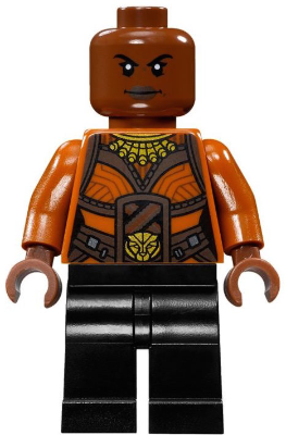 Lego, Minifigure, Super Heroes, Black Panther, Okoye, Dark Orange Top, SH476
