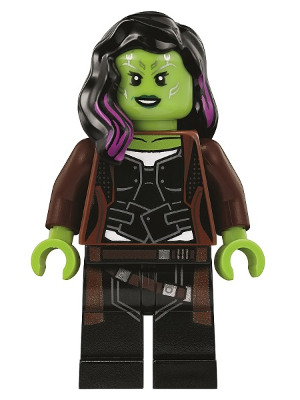 Lego, Minifigure, Super Heroes, Avengers Infinity War, Gamora, Long Reddish Brown Coat, sh506