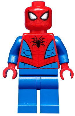 Lego, Minifigure, Super Heroes, Spiderman, Dark Red Web Pattern, Blue Legs, sh546