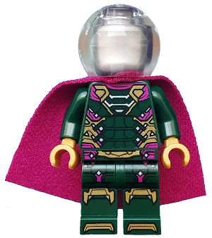 Lego, Minifigure, Super Heroes, Spiderman, Far From Home, Mysterio, Magenta Trim, Flat Silver Head, Trans-Clear Helmet, SH580