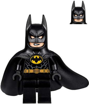 Lego, Minifigure, Super Heroes, Tim Burton's Batman, Batman, One Piece Cowl and Cape with Complex Bat Logo, 1989, SH607